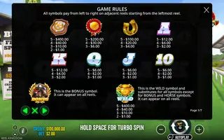 Odds On Winner – Paytable