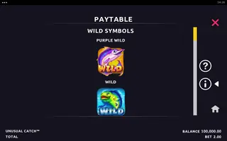 Unusual Catch – Paytable