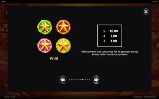 Action Cash Lightning Bounty – Paytable