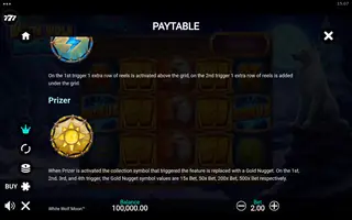 White Wolf Moon – Paytable