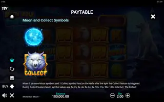 White Wolf Moon – Paytable