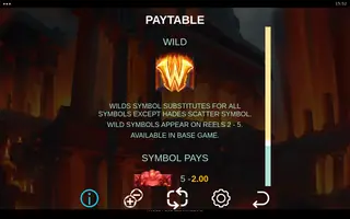 Hades Lost Treasures – Paytable