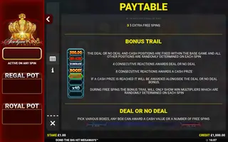 Deal Or No Deal The Big Hit Megaways – Game rules