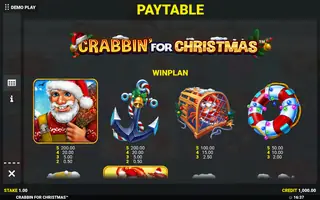 Crabbin For Christmas – Paytable