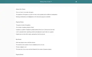 Mining Pots of Gold – Game rules