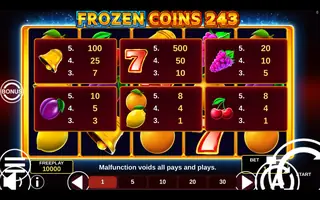 Frozen Coins 243 – Paytable