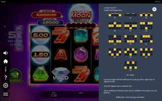Cosmic Moon – Paytable