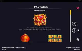 3 Laughing Lions Power Combo – Paytable