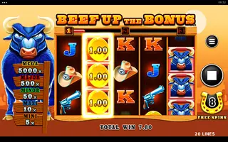 Beef Up the Bonus – Feature in play
