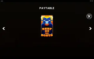 Beef Up the Bonus – Paytable