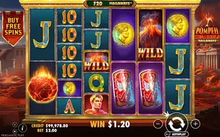 Pompeii Megareels Megaways – Winning spin