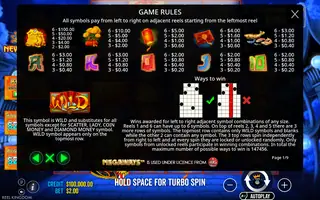 Floating Dragon New Year Festival Ultra Megaways Hold & Spin – Paytable