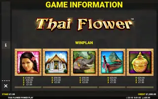 Thai Flower Power Play – Paytable