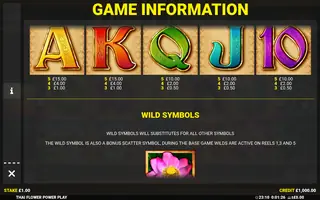 Thai Flower Power Play – Paytable