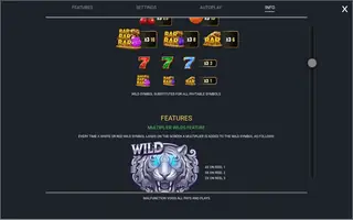 Golden Tiger’s 7s – Paytable
