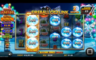 8 Balls of Fire: Xmas Bounty – Feature in play