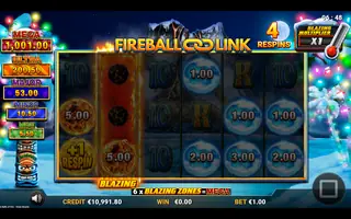 8 Balls of Fire: Xmas Bounty – Feature in play