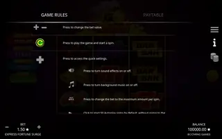Express Fortune Surge – Game rules