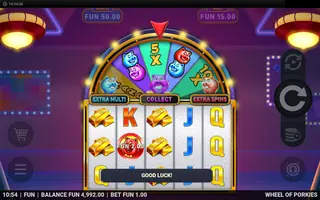 Wheel of Porkies – Feature in play