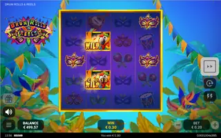 Drum Rolls & Reels – Feature in play