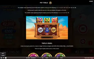 Triple Jewel Of Egypt – Paytable