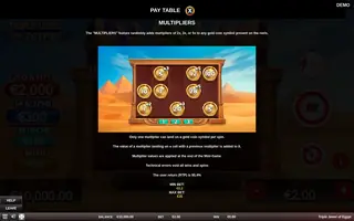 Triple Jewel Of Egypt – Paytable