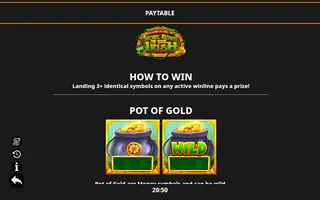 Secret Riches of the Irish – Paytable