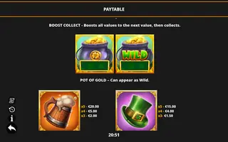 Secret Riches of the Irish – Paytable