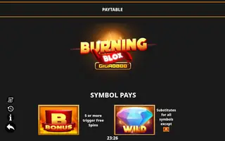 Burning Blox GigaBlox – Paytable