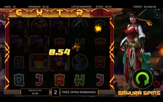 Lotus Warrior – Winning spin