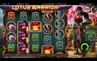Lotus Warrior – Feature in play