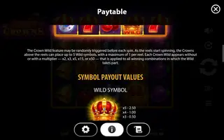 Juicy Crowns – Paytable