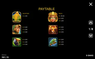 Aztec Fire 2 – Paytable