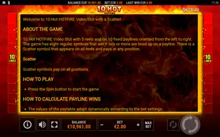 10 Hot HOTFIRE – Game rules