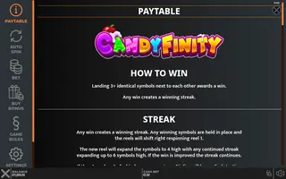 Candyfinity – Paytable