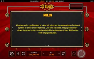 20 Times Casino – Game rules