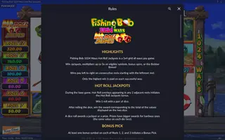Fishing Bob – 1024 Ways Hot Roll Jackpots – Game rules