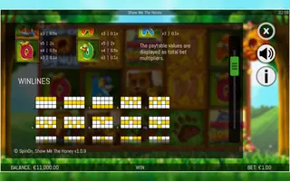 Show Me The Honey – Paytable