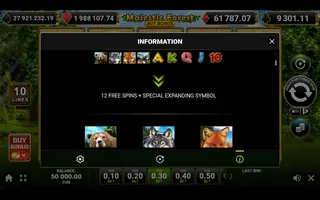 Majestic Forest Buy Bonus – Game rules