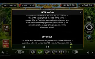 Majestic Forest Buy Bonus – Game rules
