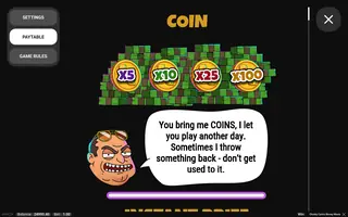 Chunky Carlo’s Money Mania – Paytable