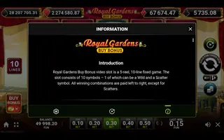 Royal Gardens Buy Bonus – Game rules