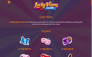 Lucky Vixens Club – Game rules