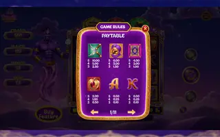 Genie S 3 Wishes Hold And Spin – Paytable