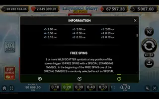 Olympus Glory Buy Bonus – Paytable