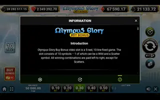 Olympus Glory Buy Bonus – Game rules