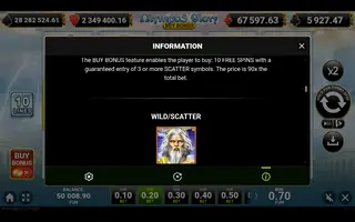 Olympus Glory Buy Bonus – Game rules