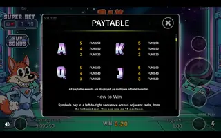 Bax Goes To Space – Paytable