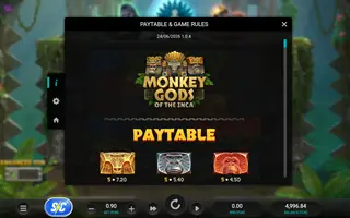 Monkey Gods of the Inca – Paytable