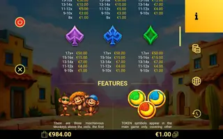 1000 Amigo Monkeys – Paytable